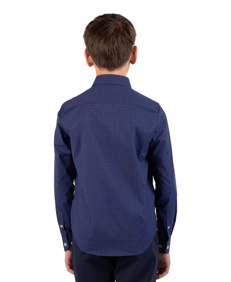 TailorByrd Big Boys Women's Tonal Gingham Long Sleeve Shirt
