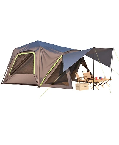 Sevorley Suv Camping Tent for 5-8 Person, 10x10 ft Waterproof PU2000mm Tent with Shade Awning