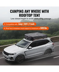 Sevorley Hard Shell Rooftop Tent for 2-3 Person, Foldable with Telescopic Ladder