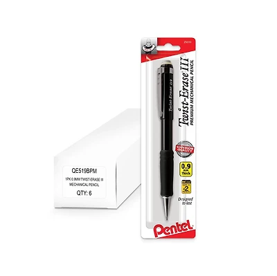 Pentel Twist-Erase Iii Mechanical Pencil, (0.9mm) 1-Pk (Box of 6)