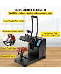 Sevorley Curved Hat Heat Press, Clamshell with Digital Timer Control
