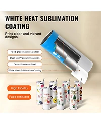 Sevorley Tumbler Heat Press Machine Set with 8 Blank 20 oz Tumblers