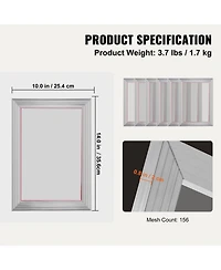 Sevorley 6-Piece Aluminum Silk Screen Printing Frames, 10 x 14 in, 156 Mesh