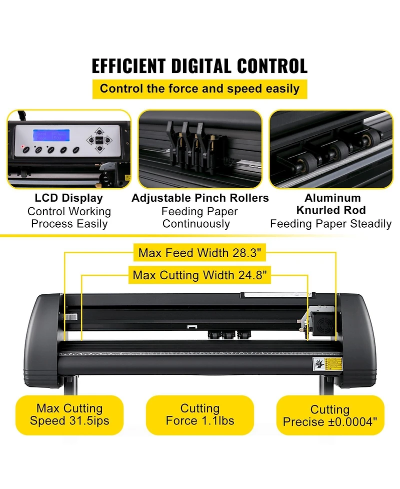Sevorley 28 in Vinyl Cutter Machine with Floor Stand and Signmaster Software
