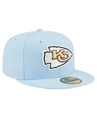 New Era Men's Coastal Blue Kansas City Chiefs 59FIFTY Fitted Hat