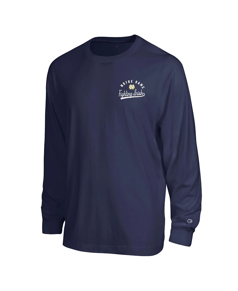 Champion Men's Navy Notre Dame Fighting Irish Laminated All-Star Long Sleeve T-Shirt