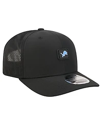New Era Men's Black Detroit Lions Micro Badge 9SEVENTY Adjustable Hat