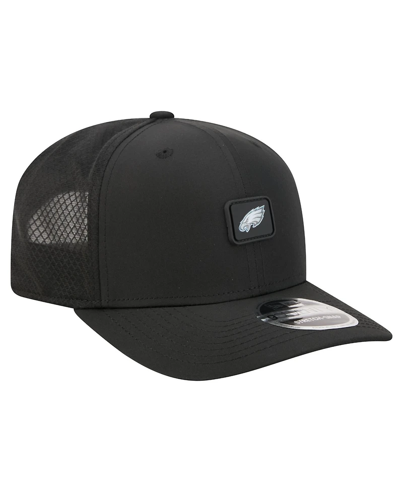 New Era Men's Black Philadelphia Eagles Micro Badge 9SEVENTY Adjustable Hat