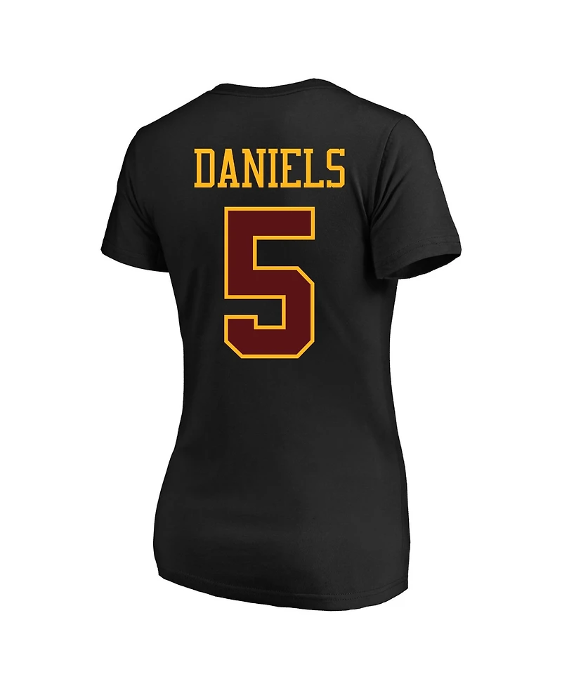 Fanatics Women's Jayden Daniels Black Washington Commanders Plus Name Number V-Neck T-Shirt