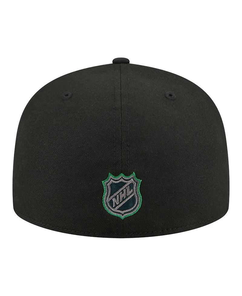 New Era Men's Black Dallas Stars Color Pop 59FIFTY Fitted Hat
