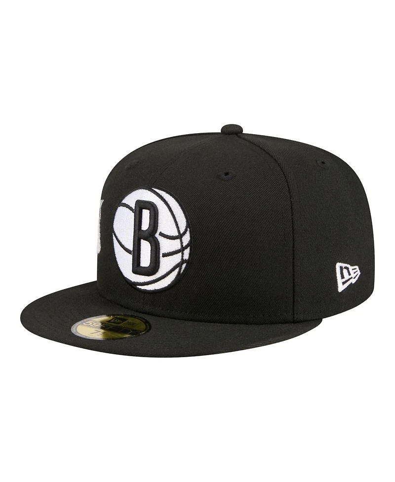 New Era Men's Black Brooklyn Nets Team Collage 59FIFTY Fitted Hat