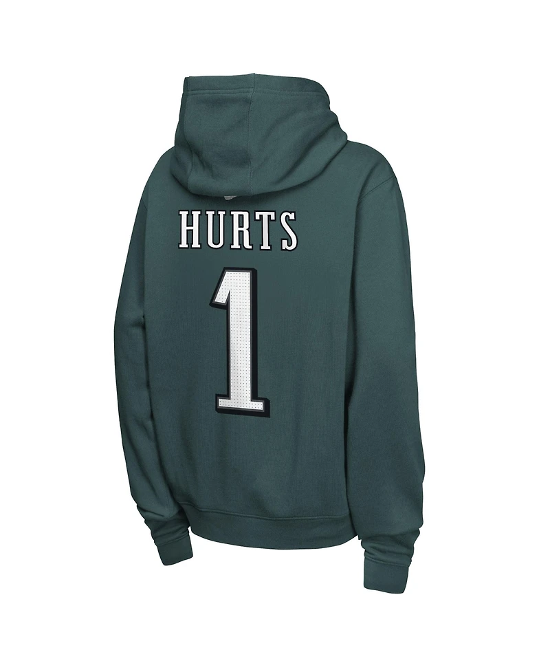 Nike Big Boys and Girls Jalen Hurts Midnight Green Philadelphia Eagles Name Number Club Fleece Hoodie