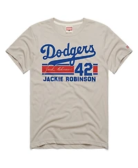 Homage Men's Jackie Robinson Stone Brooklyn Dodgers Signature Name Number Tri-Blend T-Shirt