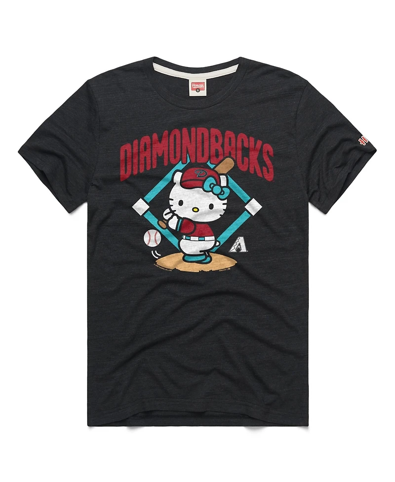 Homage Men's and Women's Charcoal Arizona Diamondbacks Hello Kitty Tri-Blend T-Shirt