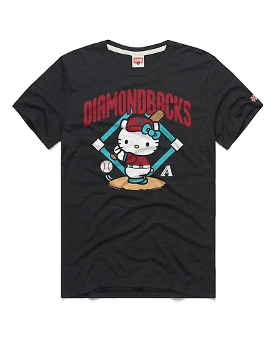 Homage Men's and Women's Charcoal Arizona Diamondbacks Hello Kitty Tri-Blend T-Shirt