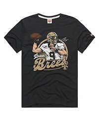 Homage Men's and Women's Drew Brees Charcoal New Orleans Saints Classic Illustration Tri-Blend T-Shirt