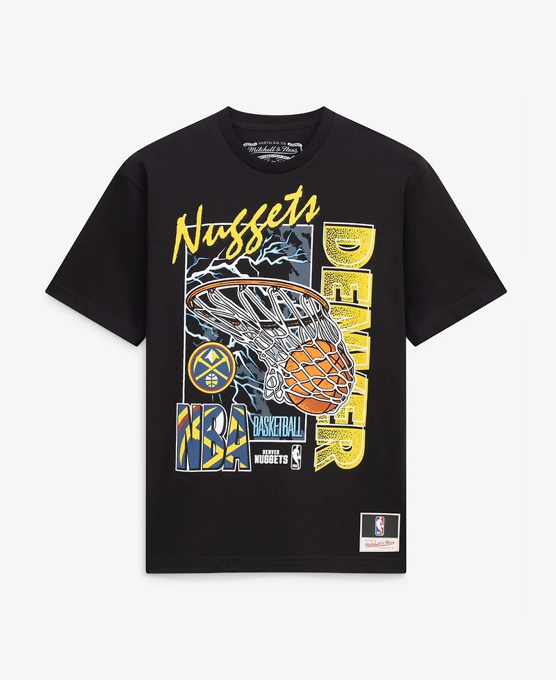 Mitchell & Ness Men's Black Denver Nuggets Lightning Swish T-Shirt