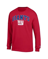 Champion Men's Red New York Giants Arch Over Logo Long Sleeve T-Shirt