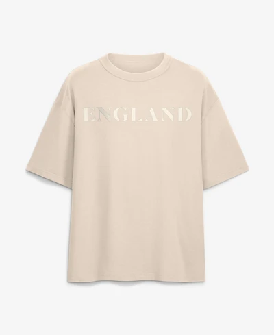Fanatics Men's Cream England National Team Oversized Unwind Tonal Heavyweight T-Shirt