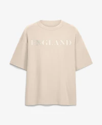 Fanatics Men's Cream England National Team Oversized Unwind Tonal Heavyweight T-Shirt