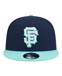 New Era Men's Navy/Turquoise San Francisco Giants 2-Tone Color Pack 9FIFTY Snapback Hat
