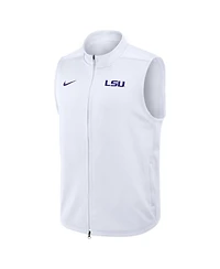 Nike Men's White Lsu Tigers Primetime Victory Therma-fit Full-Zip Vest