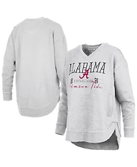 Pressbox Women's Heather Gray Alabama Crimson Tide Marcus East Hall Poncho V-Neck Sweatshirt