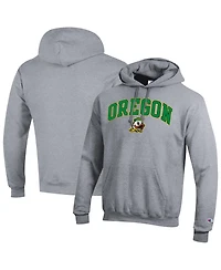 Champion Men's  Heather Gray Oregon Ducks Arched Logo Fleece Pullover Hoodie