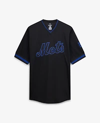 Fanatics Men's Black New York Mets Big Tall Pop Texture V-Neck T-Shirt