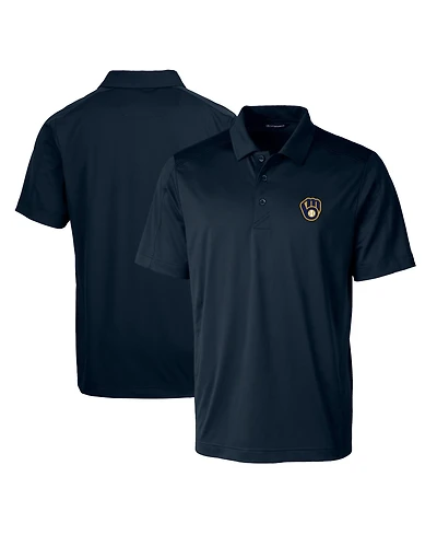 Cutter Buck Men's Navy Milwaukee Brewers Prospect Textured Stretch Big Tall Polo Shirt