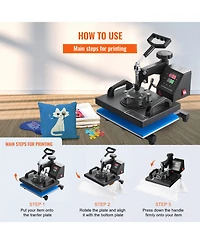 Sevorley Swing-Away Heat Press Machine for T-Shirts, Digital Sublimation Transfer Press