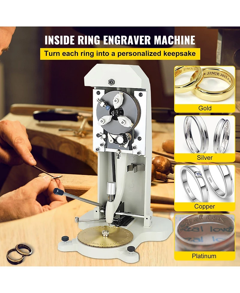 Sevorley Inside Ring Engraver, Double-Sided Dial Ring Stamping Machine for 1.5-2.0mm Inner Ring Engraving
