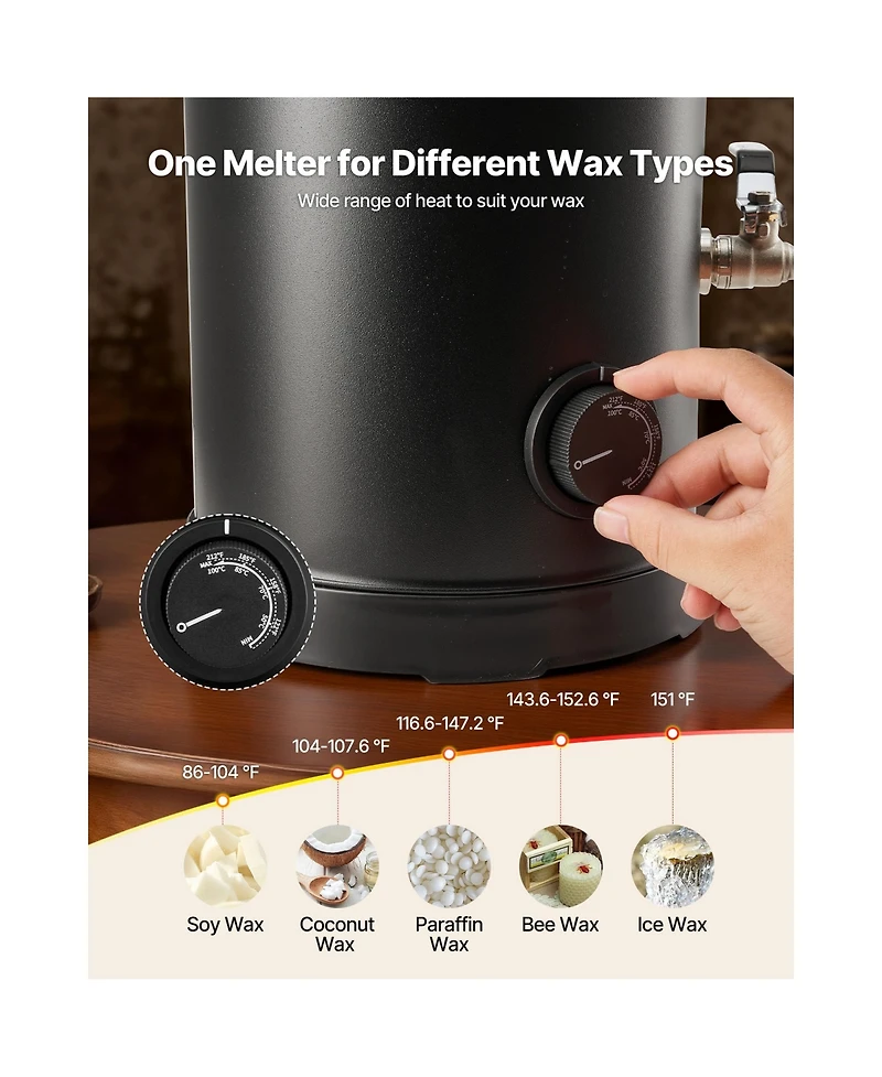 Sevorley Electric Wax Melter for Candle Making, 8.5 Qt with Easy Pour Spout