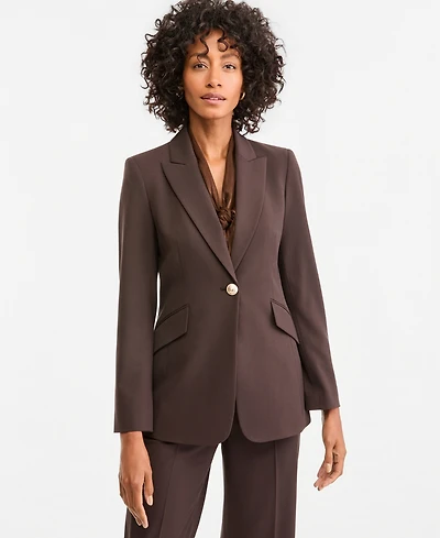 Tahari Asl Women's One Button Shoulder-Padded Blazer