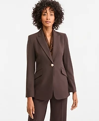 Tahari Asl Women's One Button Shoulder-Padded Blazer