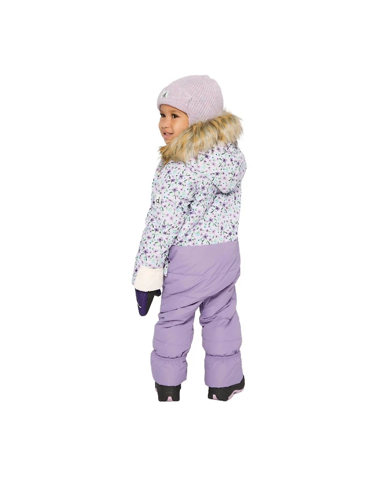 Deux par Baby Girl Snug One Piece Snowsuit Adapted for Car Seats Printed Mini Flowers