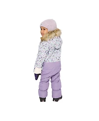 Deux par Baby Girl Snug One Piece Snowsuit Adapted for Car Seats Printed Mini Flowers