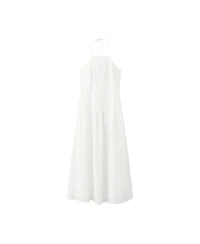 Mango Women's Openwork-Embroidery Halter A-Line Cotton Dress