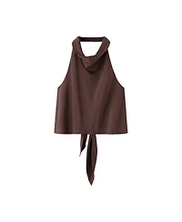 Mango Women's Draped Halter Crop Top