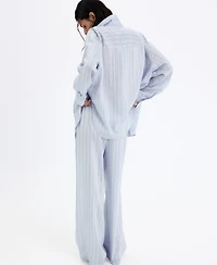 Mango Women's Wide-Leg Striped Pants