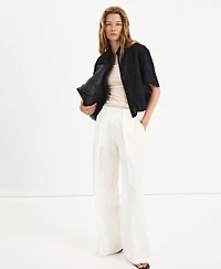 Mango Women's Embroidered Cropped Shirt