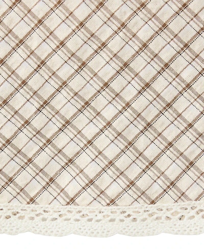 Mango Women's Plaid A-Line Lace Skirt