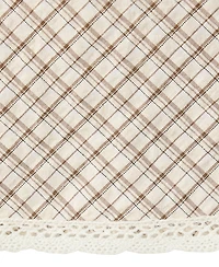 Mango Women's Plaid A-Line Lace Skirt