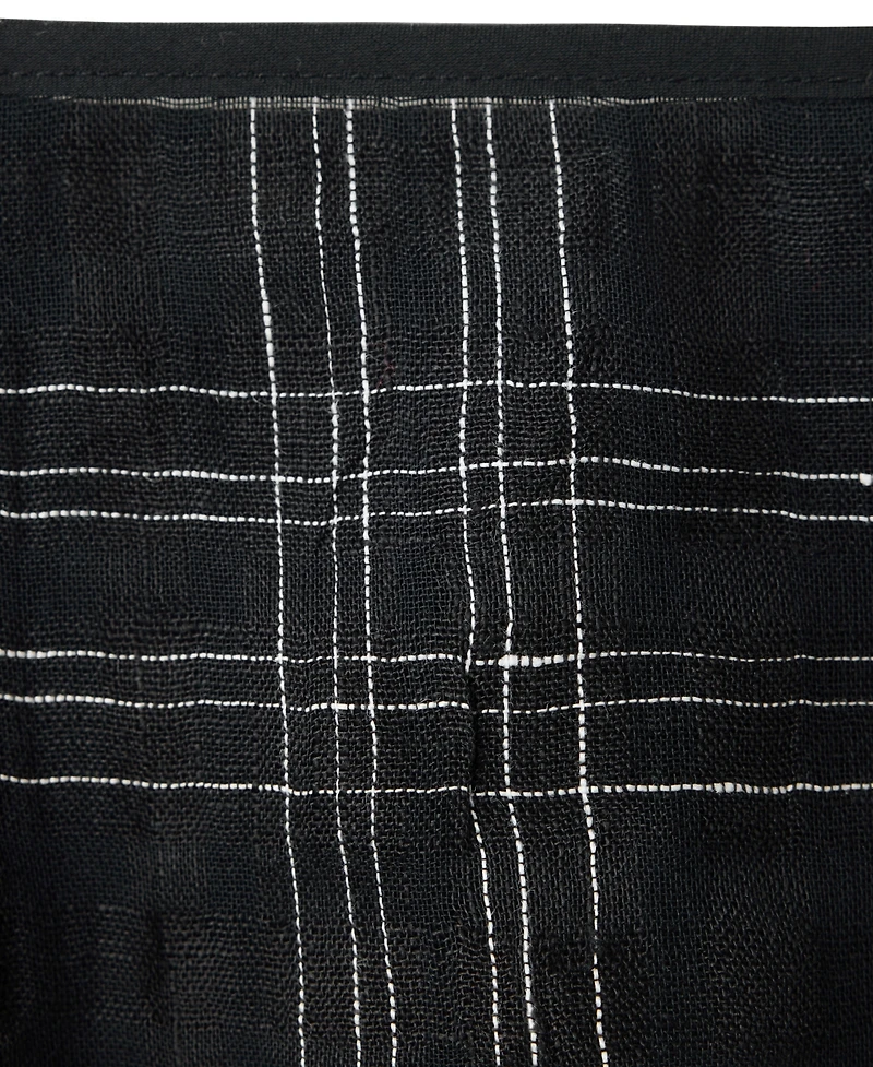 Mango Women's Plaid Linen-Blend High-Rise Skirt