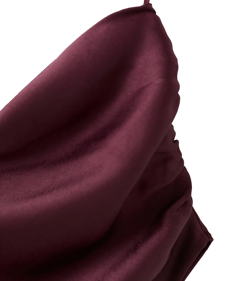 Mango Women's Asymmetrical Ruched Off-the-Shoulder Dress