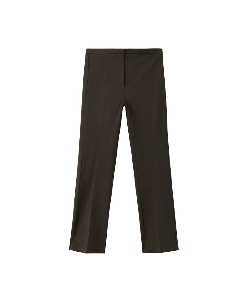 Mango Women's Mid-Rise Straight-Cut Crop Pants