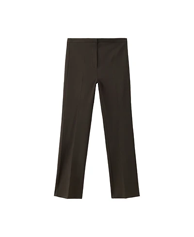 Mango Women's Mid-Rise Straight-Cut Crop Pants
