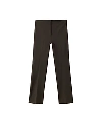 Mango Women's Mid-Rise Straight-Cut Crop Pants