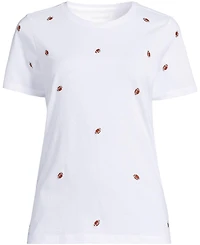 Lands' End Women's Supima Cotton Embroidered Relaxed-Fit T-Shirt