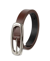 Calvin Klein Skinny Oval Shaped Center Bar Buckle Reversible Dress Belt